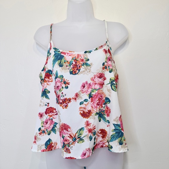 Ambiance Apperal | Floral Cami Tank Top Lightweight Open Back Pullover Camisole - Picture 3 of 11